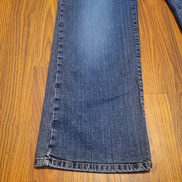 Y2K Contrast Wide Leg Jeans Women’s Size 14 Vintage 2000s Bootcut Mid Rise B44 - Picture 6 of 7
